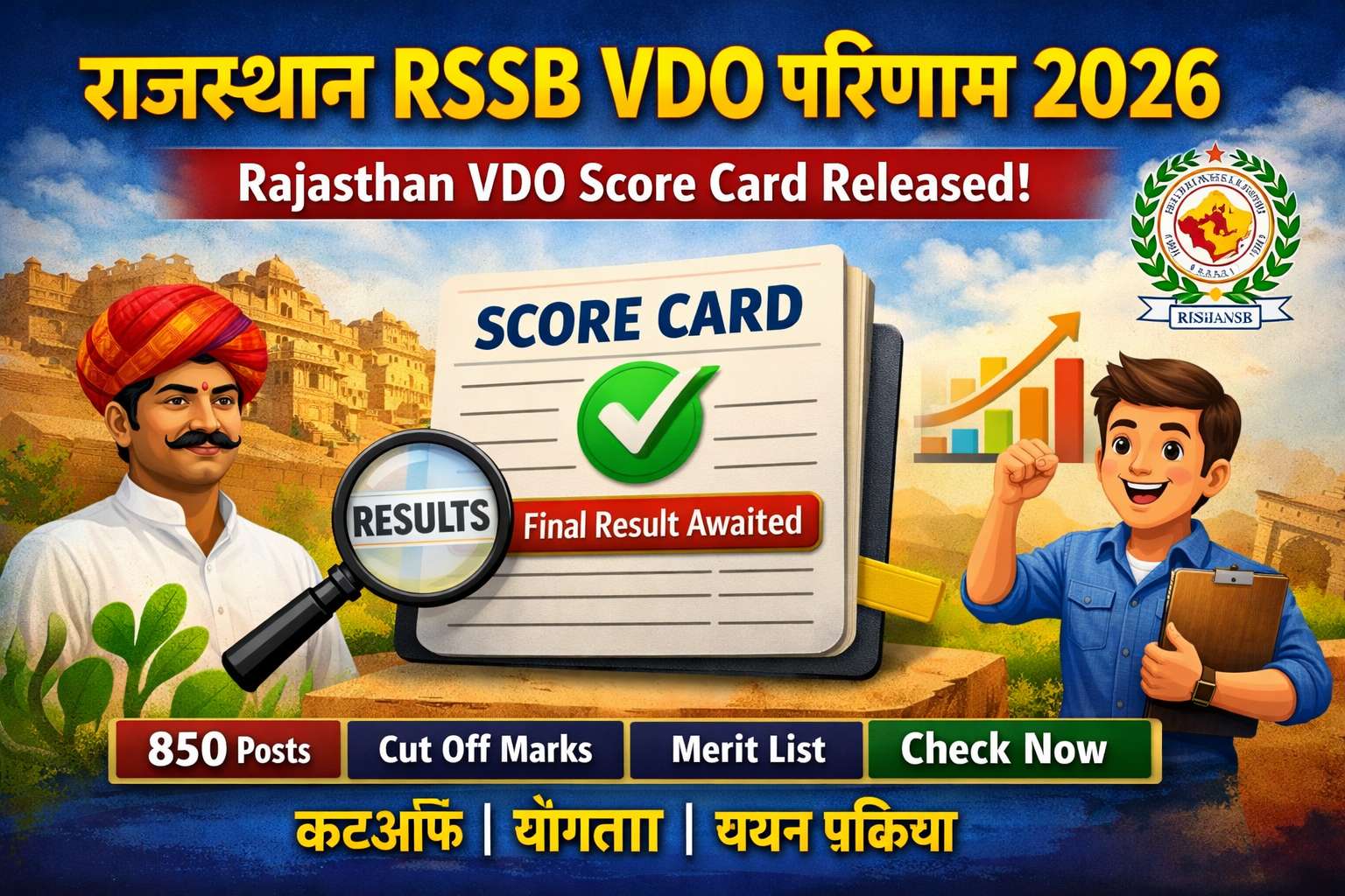 Rajasthan RSSB VDO Result 2026 Score Card, Cut Off Marks and Merit List