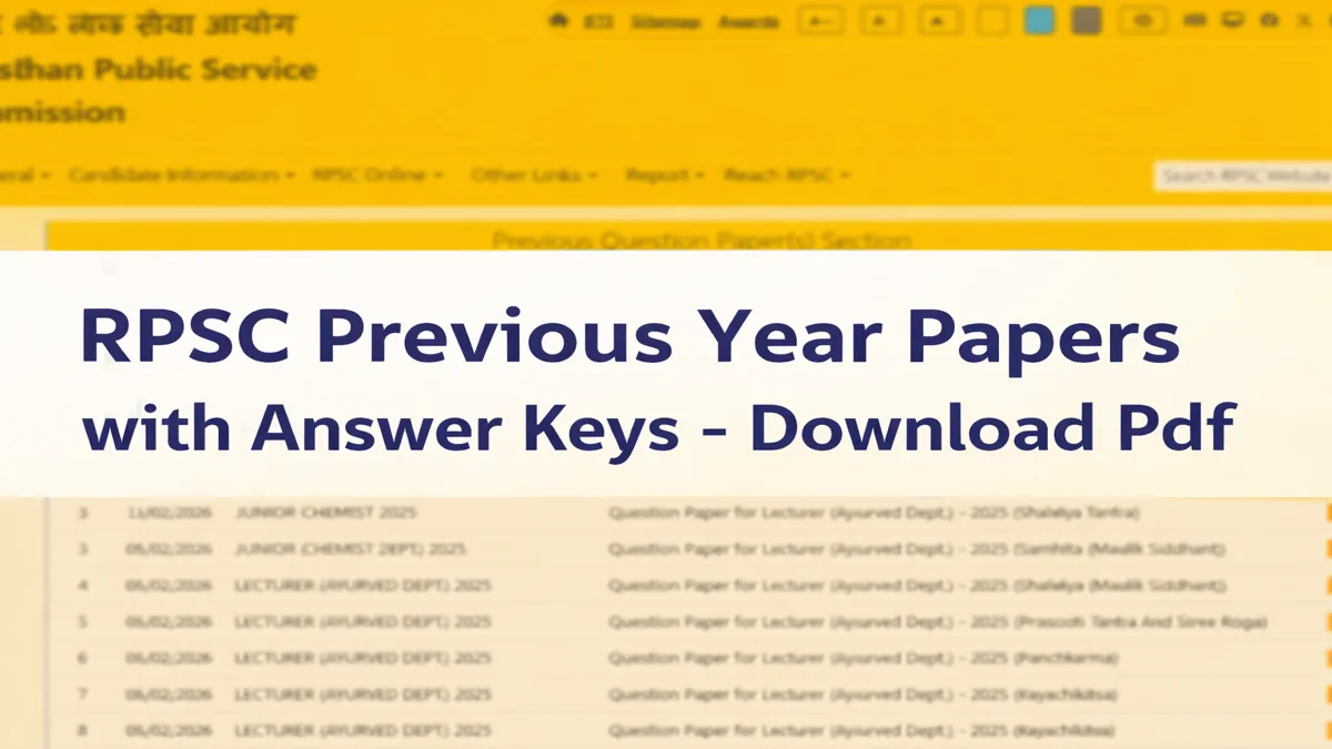 RPSC Previous Year Question Papers with Answer Keys PDF Download